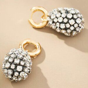 Anthropologie Pavé Charm Huggie Earrings (Like New)
